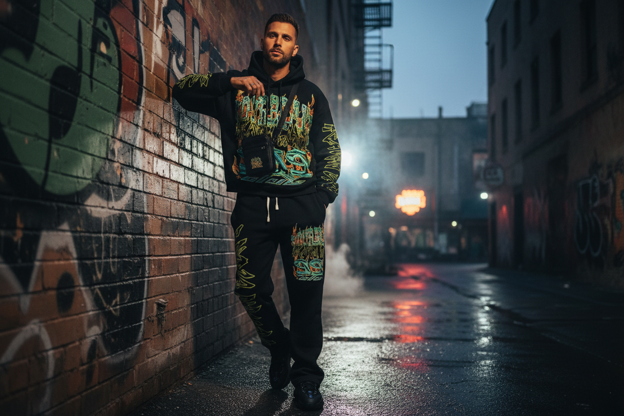 Graffiti Tracksuit Set – Lifestyle Campaign Shot