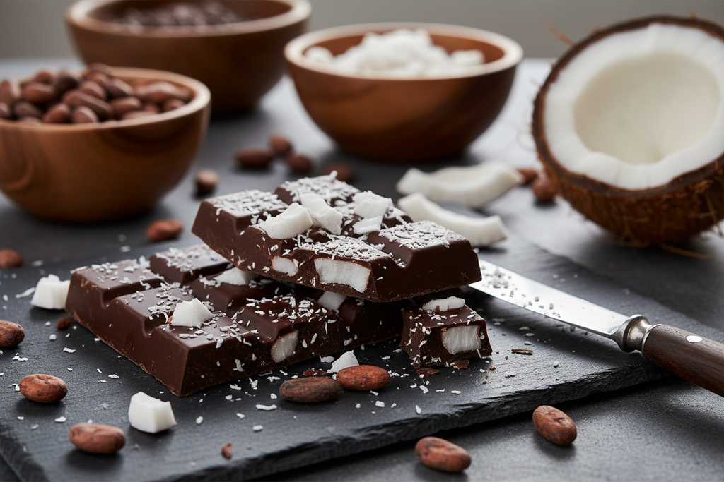 Dark Chocolate Bar with Fresh Coconut