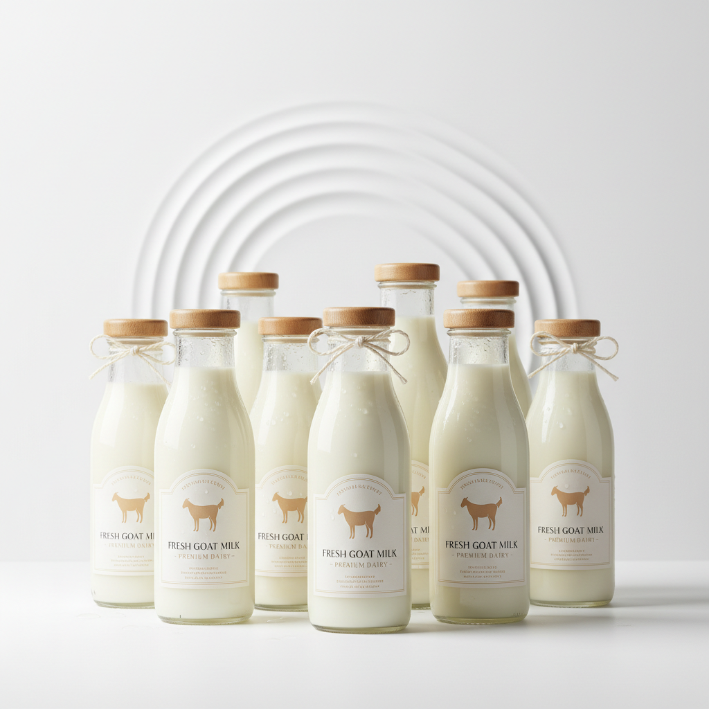 Fresh Goat Milk Bottles - Premium Packaging