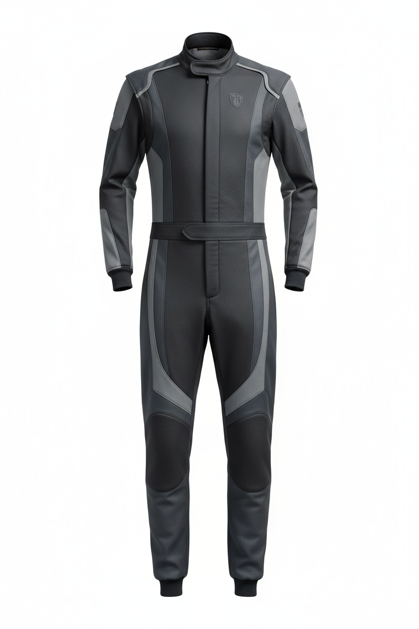 LANZO'S COLLECTION Premium Drag Racing Suit - Charcoal Grey