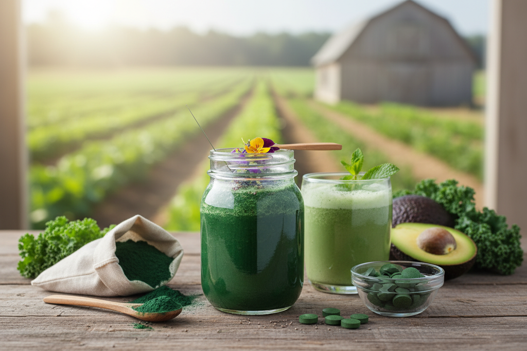 Organic Spirulina with Green Smoothie