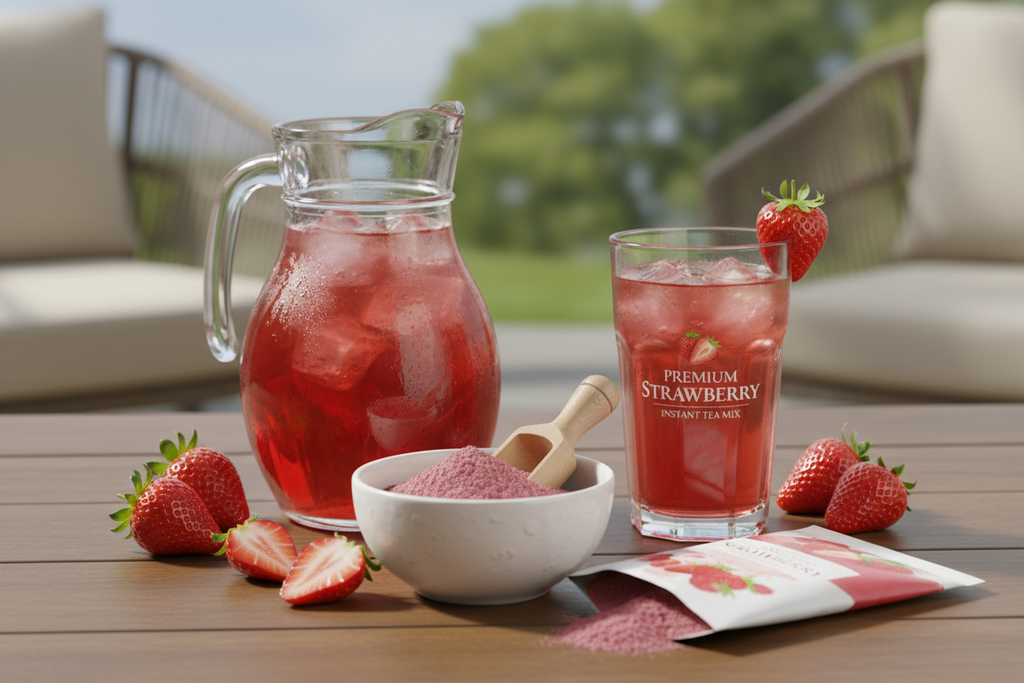 Strawberry Instant Tea Mix with Pitcher