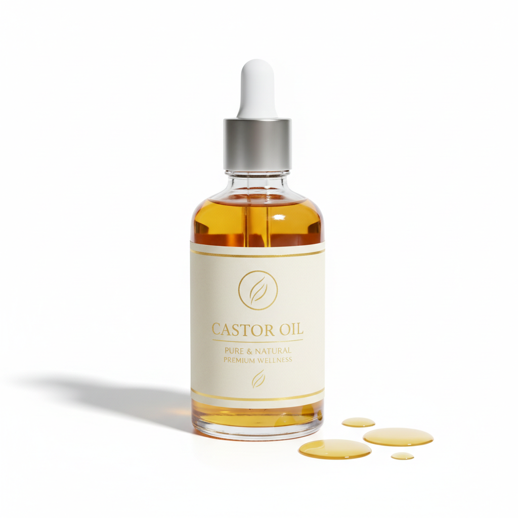 Natural Castor Oil in Premium Glass Bottle