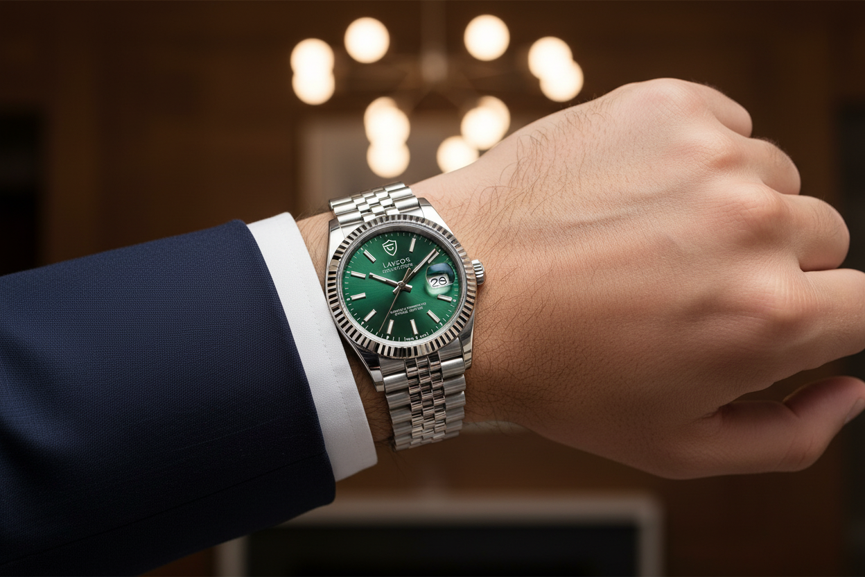 Luxury Watch Green Dial - Lifestyle Hero Banner