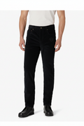LANZO'S COLLECTION Black Slim Fit Corduroy Pants with subtle shield logo