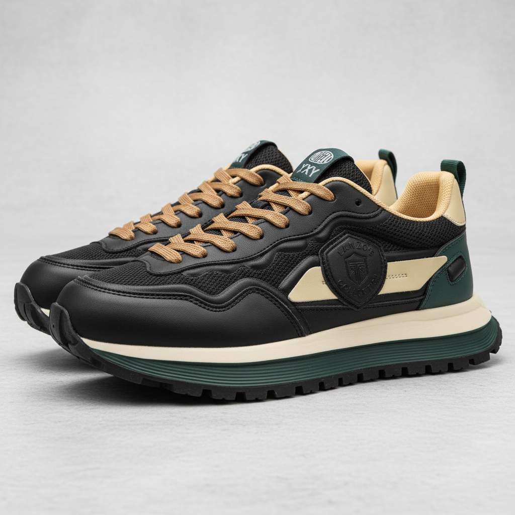LANZO Premium Athletic Sneakers - Embossed Logo Detail