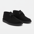 Clarks Desert Trek Black Suede — 3/4 angle studio shot