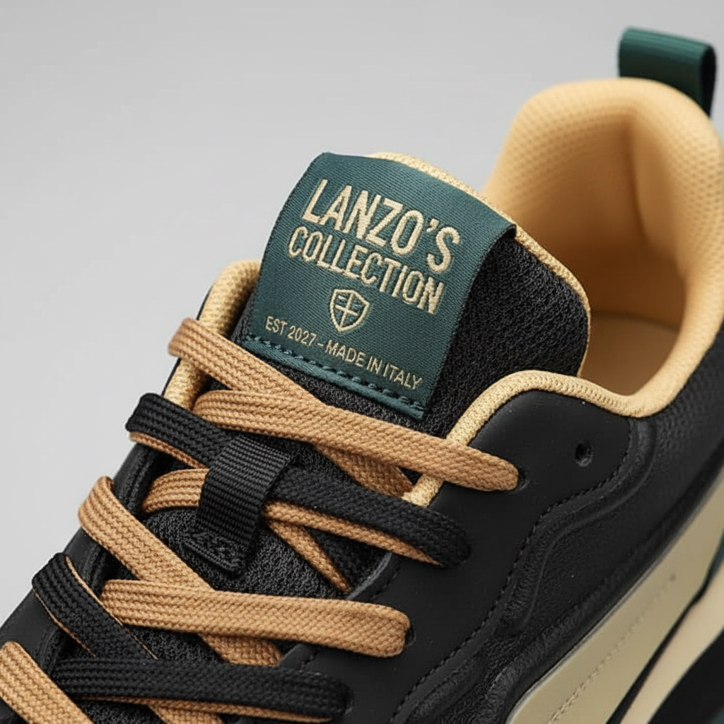 LANZO Premium Athletic Sneakers - Woven Tongue Tag