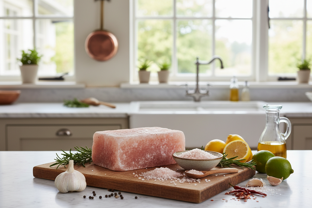 Himalayan Pink Salt with Cooking Ingredients