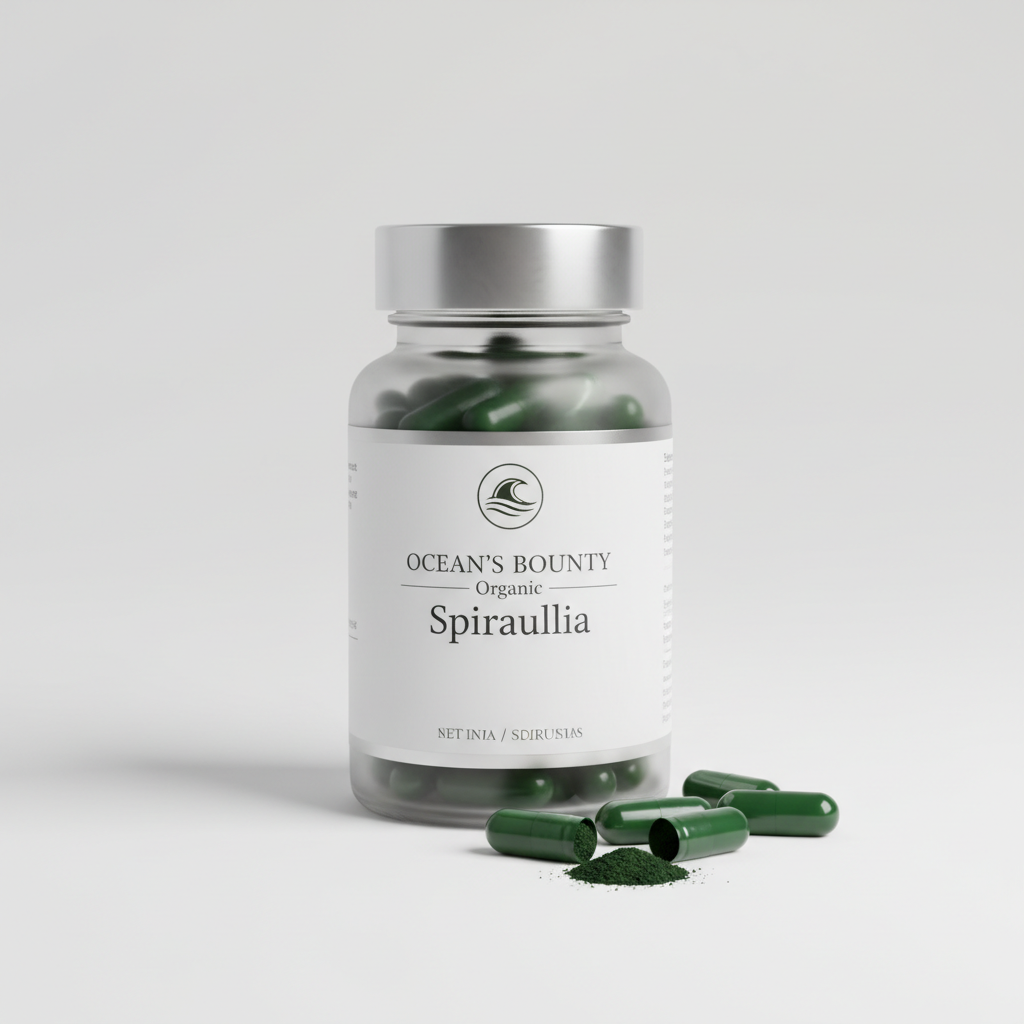 Organic Spirulina Capsules Bottle
