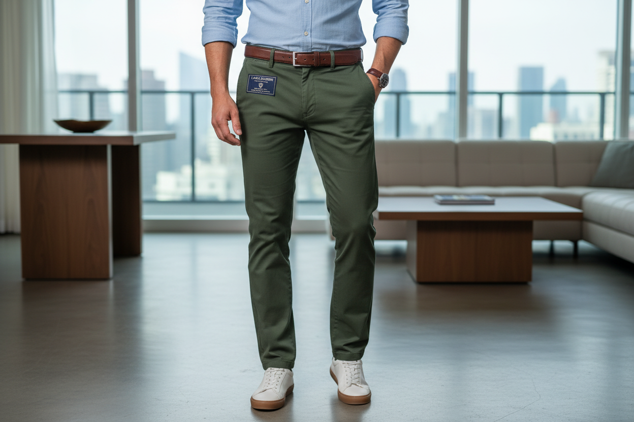 Olive Green Chino Pants - Lifestyle Hero Banner