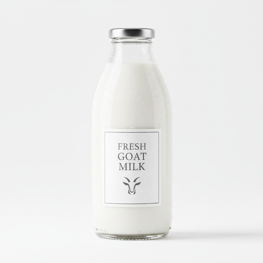Fresh Goat Milk in Premium Glass Bottle