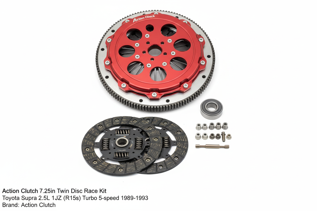 All kit components including flywheel and hardware