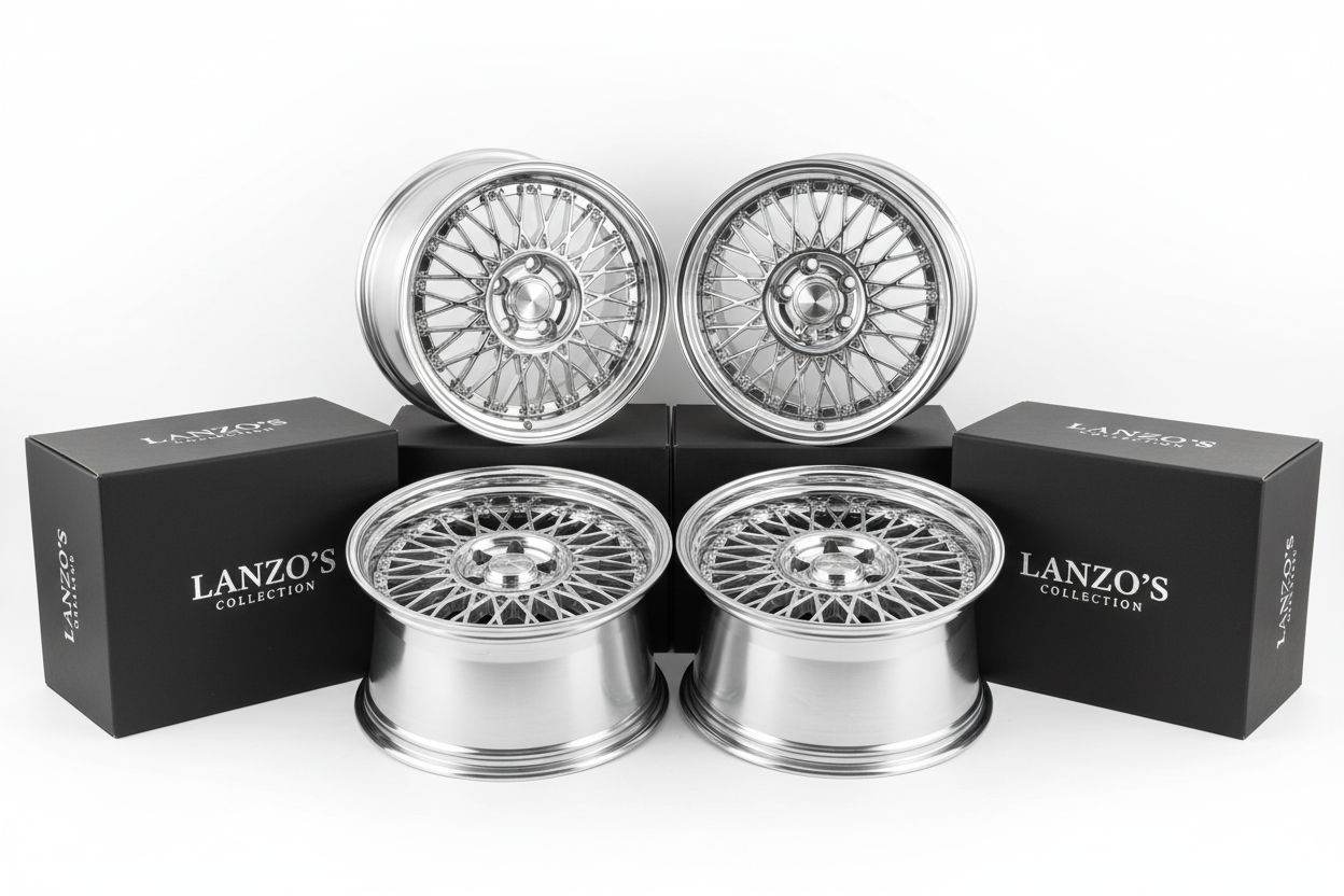 Multi-spoke polished wheels set of 4 - complete set