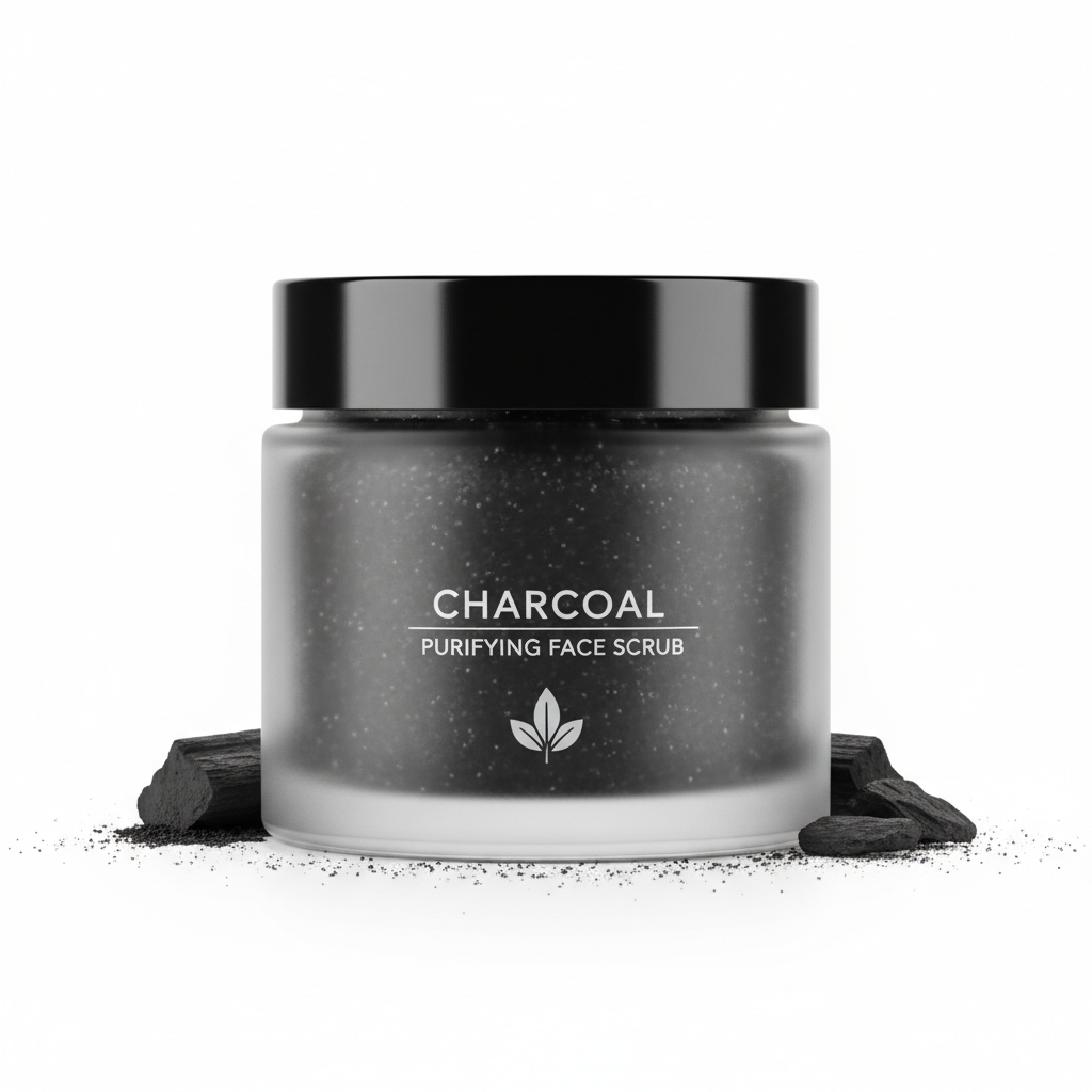Charcoal Face Scrub in Premium Jar