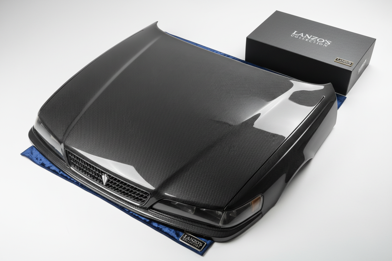 JZX100 carbon fiber hood - product shot