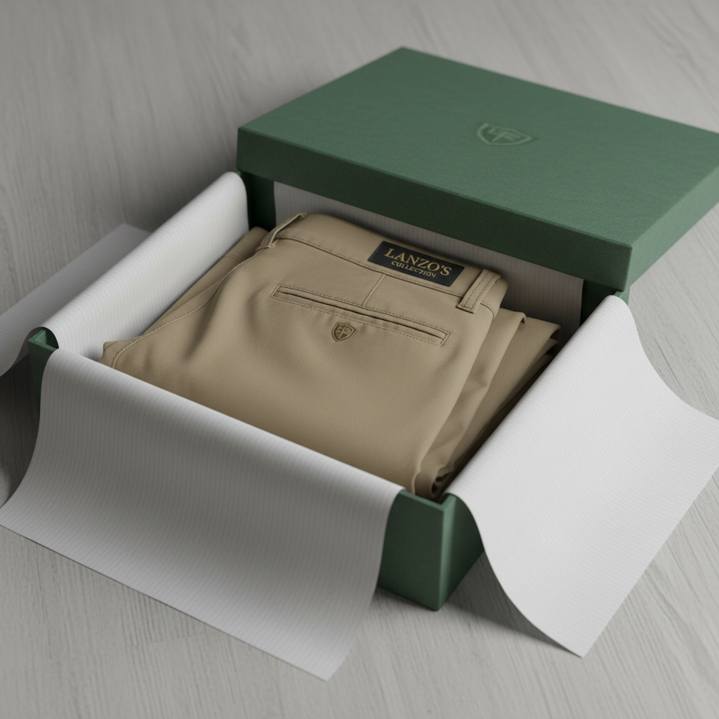 Khaki Chino Pants - Premium Packaging