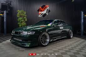 JZX90 Deep Dish Staggered Wheels - Polished Lip Dark Center (Set of 4)
