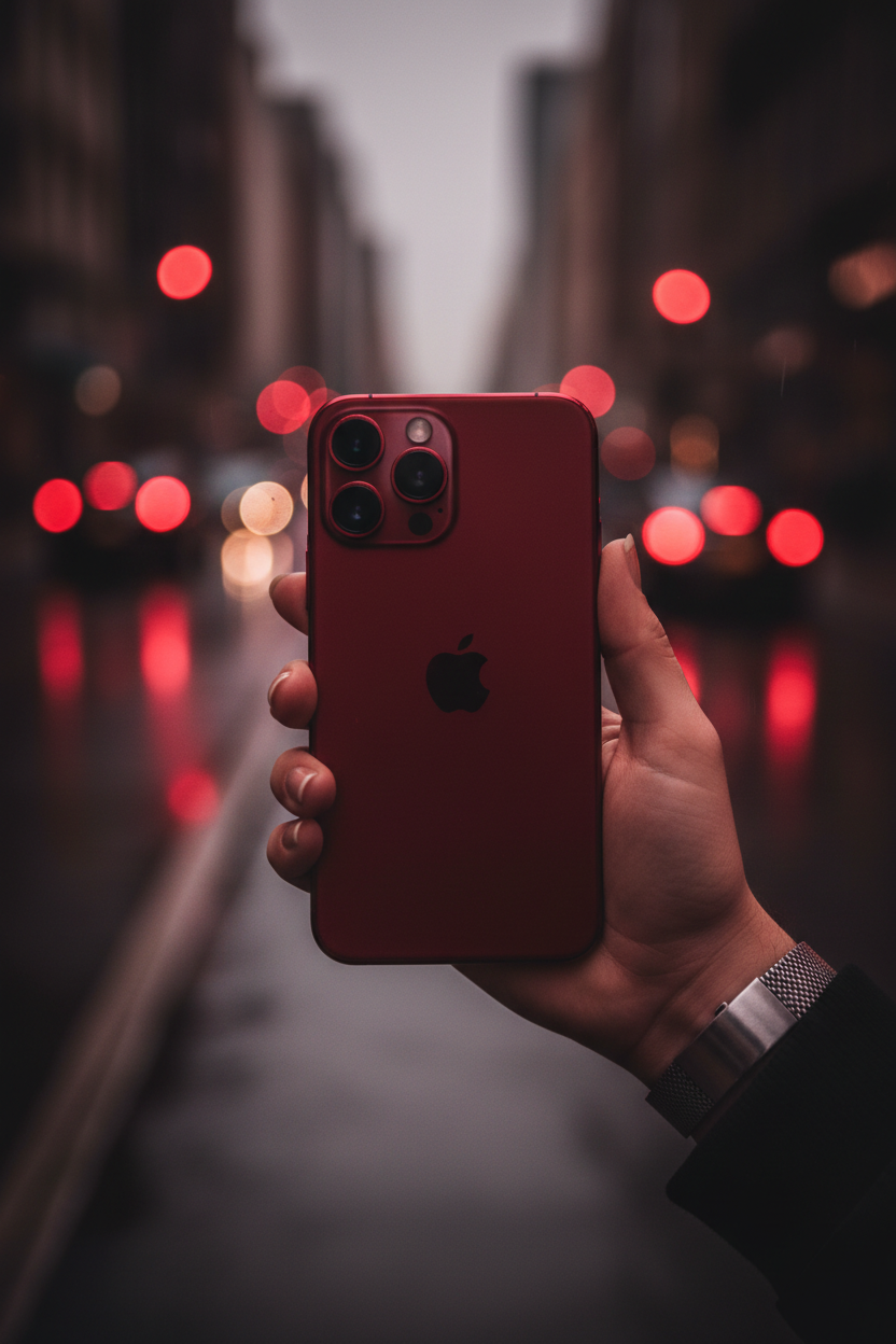 iPhone 17 Pro — Titanium Ruby Red