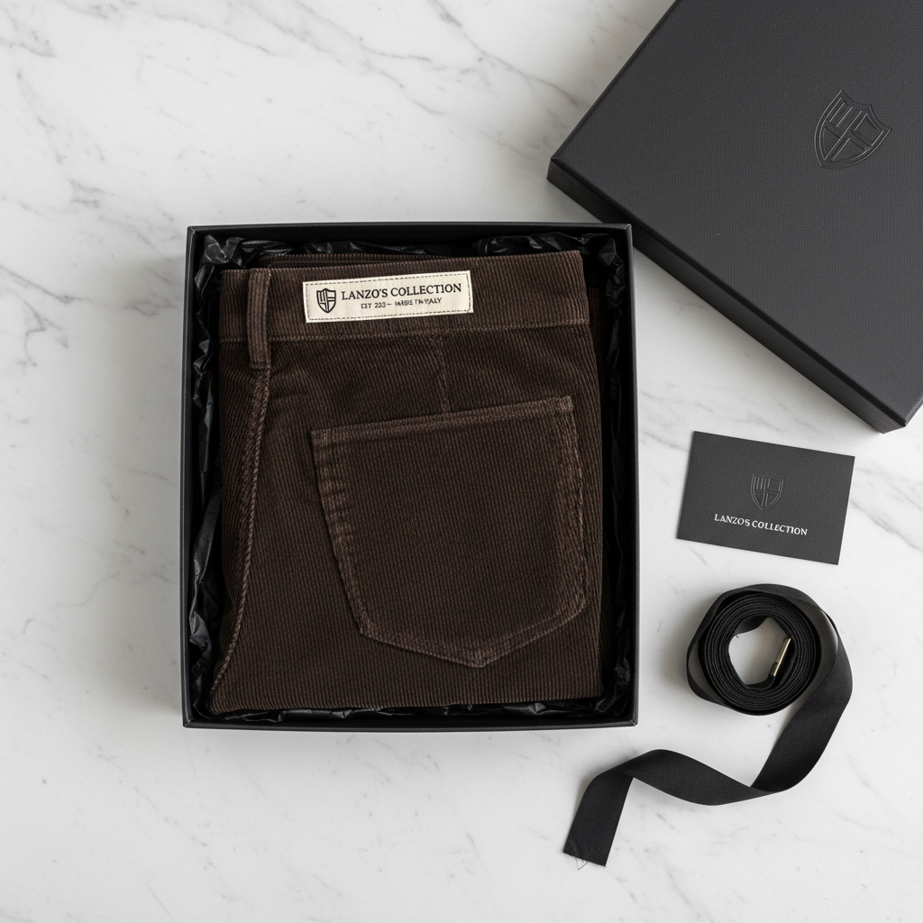LANZO'S COLLECTION – Slim Fit Corduroy Pants