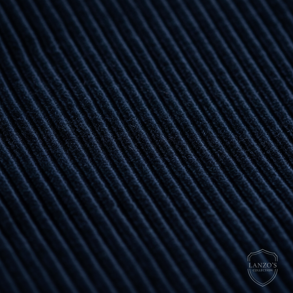 LANZO'S COLLECTION – Slim Fit Corduroy Pants – Navy