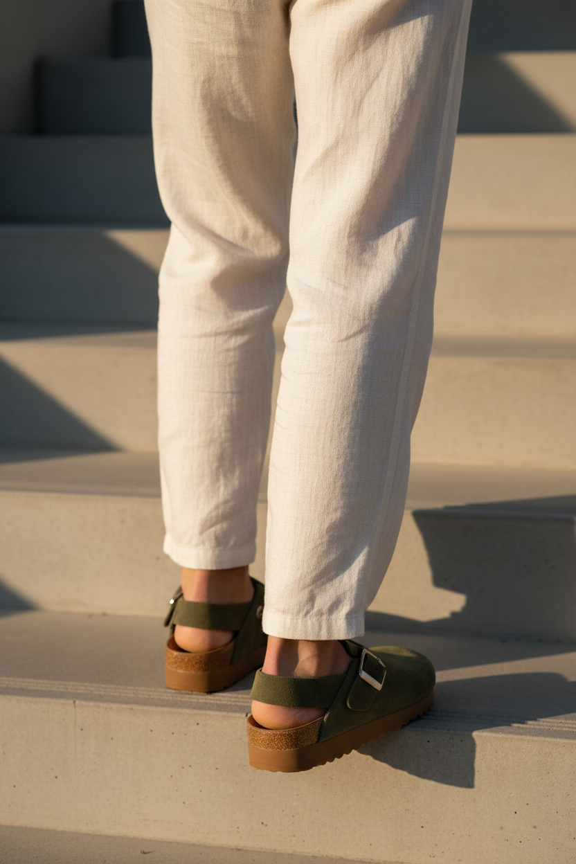 Suede Clogs Premium with Adjustable Buckle
