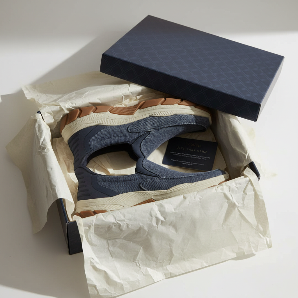 LANZO Canvas Slip-On Sneakers - Navy Blue