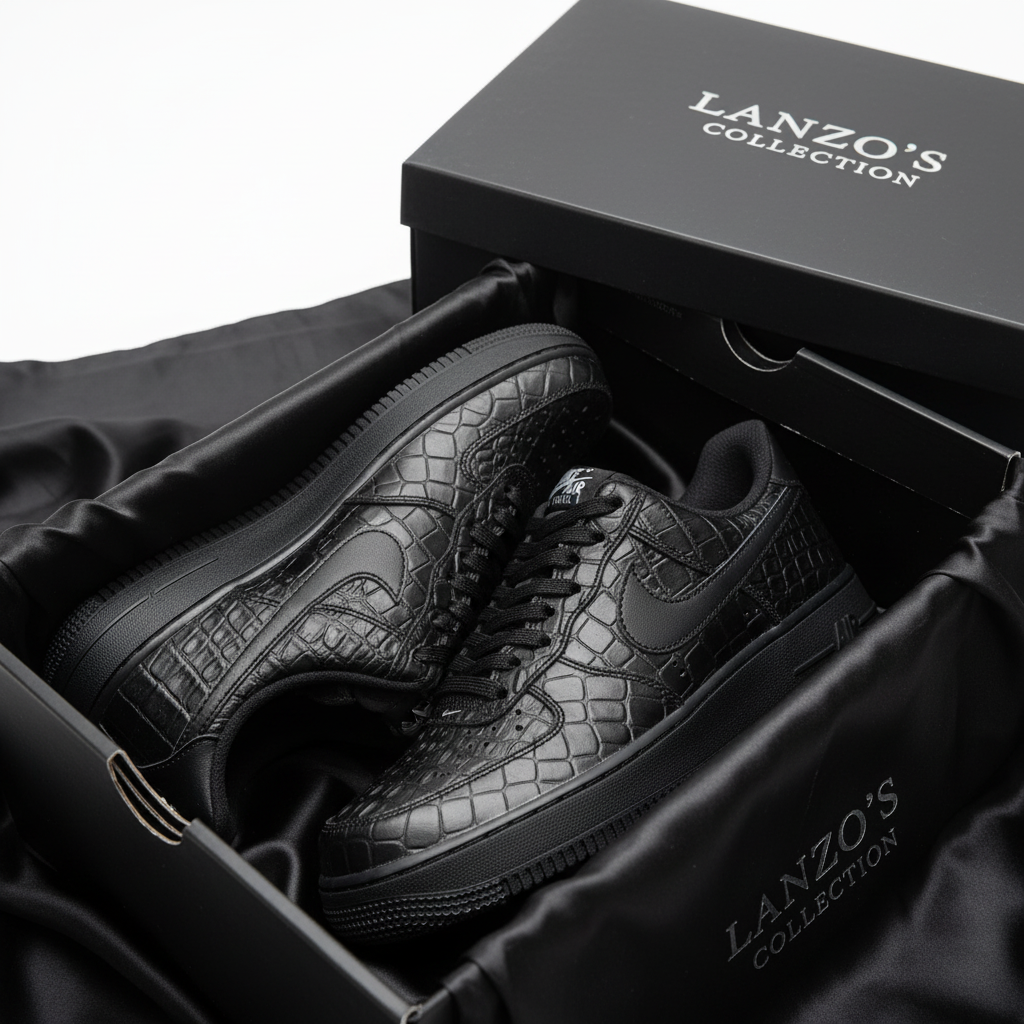 Nike Air Force 1 - Black Croc Pattern