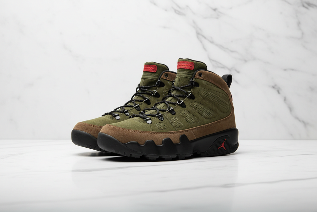Nike Air Jordan 9 Sneakers — Olive