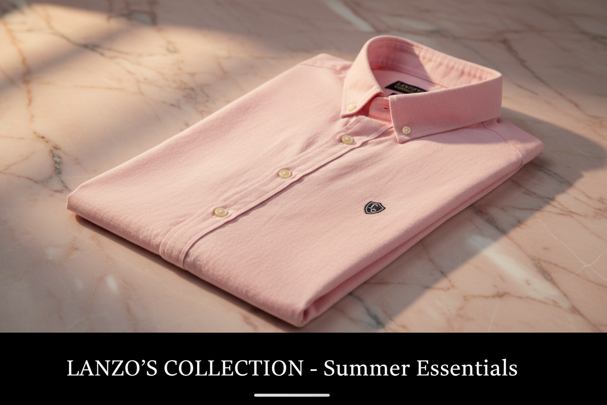 LC Shield Oxford Button Shirt – Pink | LANZO'S COLLECTION