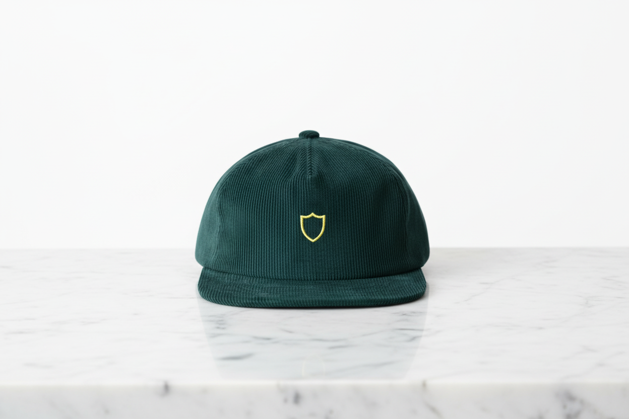 LC Shield Corduroy Cap — Forest Green