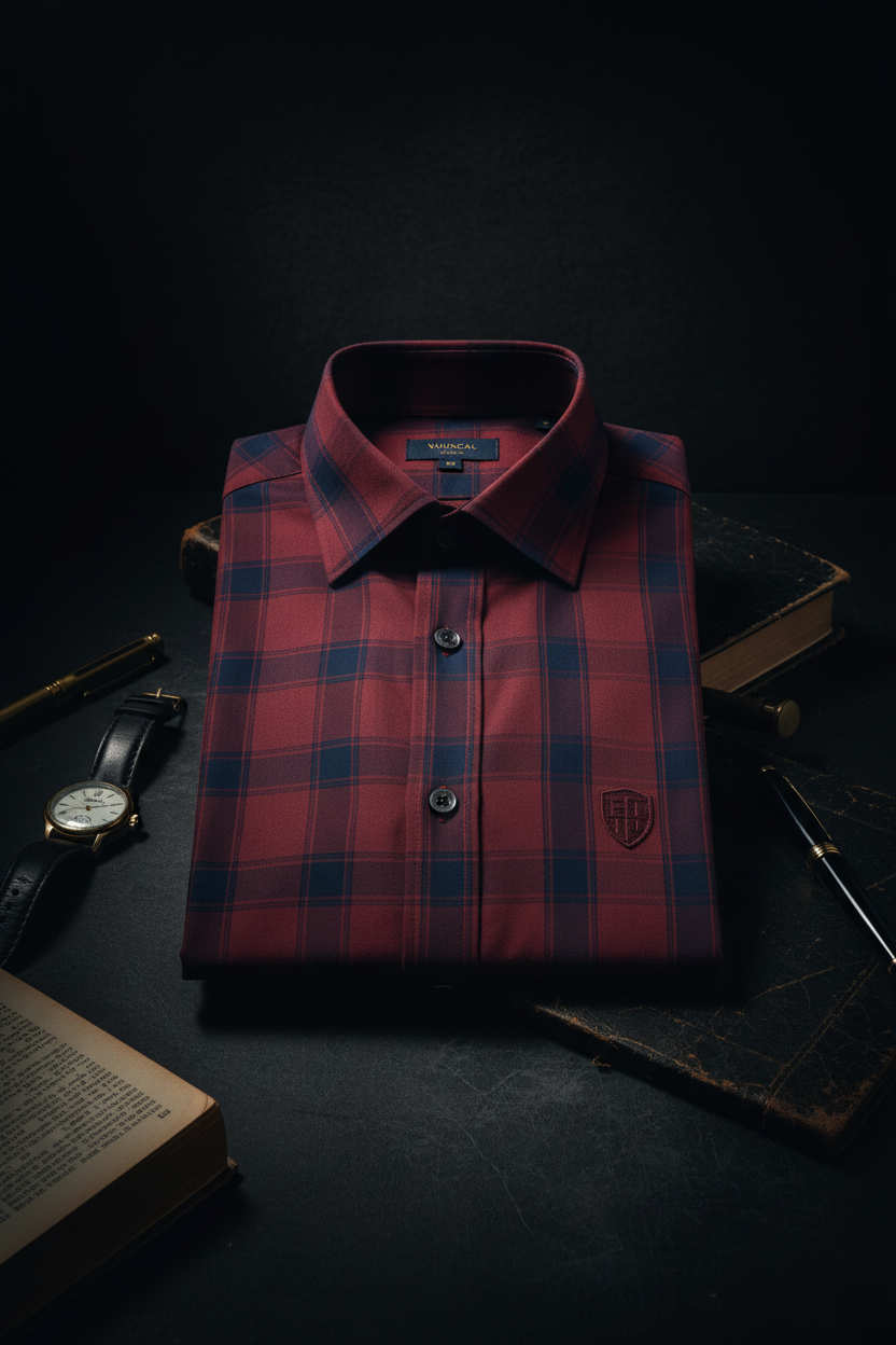 Men's Premium Button-Down Shirts — Red Plaid