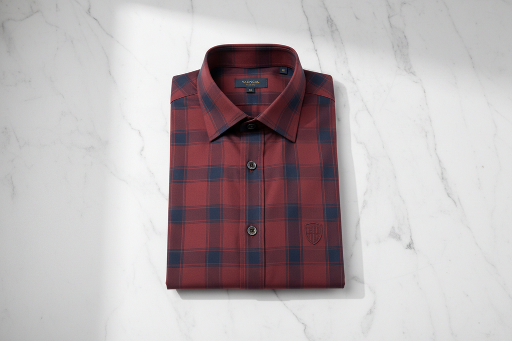 Men's Premium Button-Down Shirts — Red Plaid