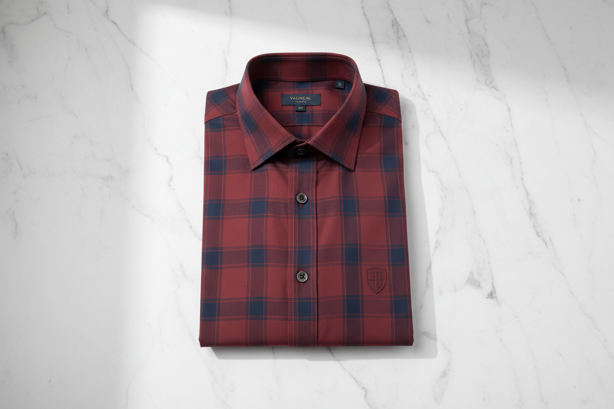 Men's Premium Button-Down Shirts — Red Plaid