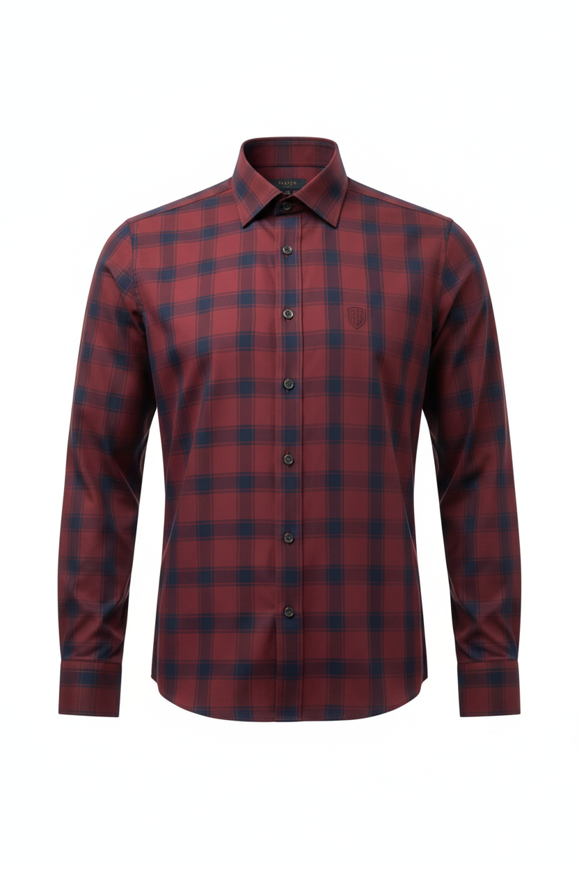 Men's Premium Button-Down Shirts — Red Plaid