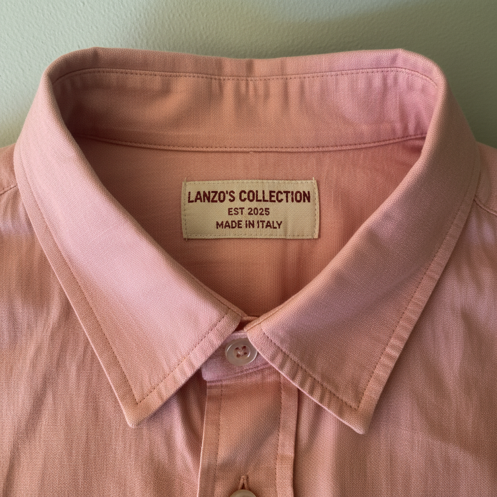 Linen Short Sleeve Shirt — Salmon Pink