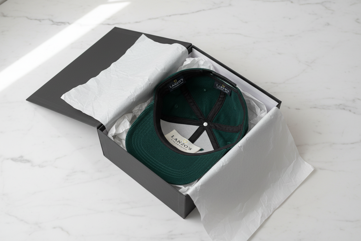 LC Shield Corduroy Cap — Forest Green