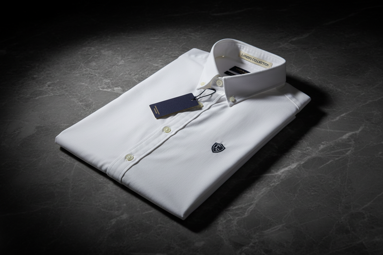 LC Shield Oxford Button Shirt – White | LANZO'S COLLECTION